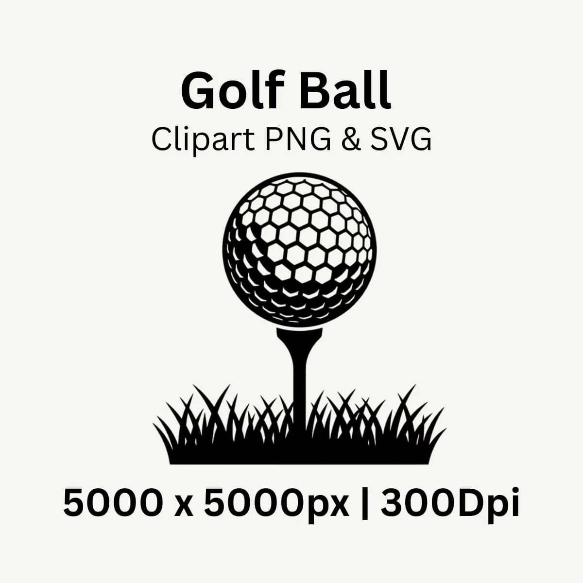 Golf ball silhouette clipart PNG on transparent background