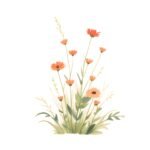 15 PNG Wildflower Flowerbed Clipart Set – Watercolour Printable Graphics - Image 4