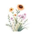 15 PNG Wildflower Flowerbed Clipart Set – Watercolour Printable Graphics - Image 7