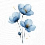 Abstract Flower Clipart PNG Set – Soft Blue Floral Illustrations - Image 11