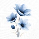 Abstract Flower Clipart PNG Set – Soft Blue Floral Illustrations - Image 10