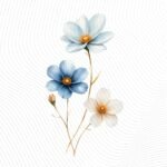 Abstract Flower Clipart PNG Set – Soft Blue Floral Illustrations - Image 9