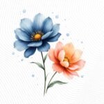 Abstract Flower Clipart PNG Set – Soft Blue Floral Illustrations - Image 7